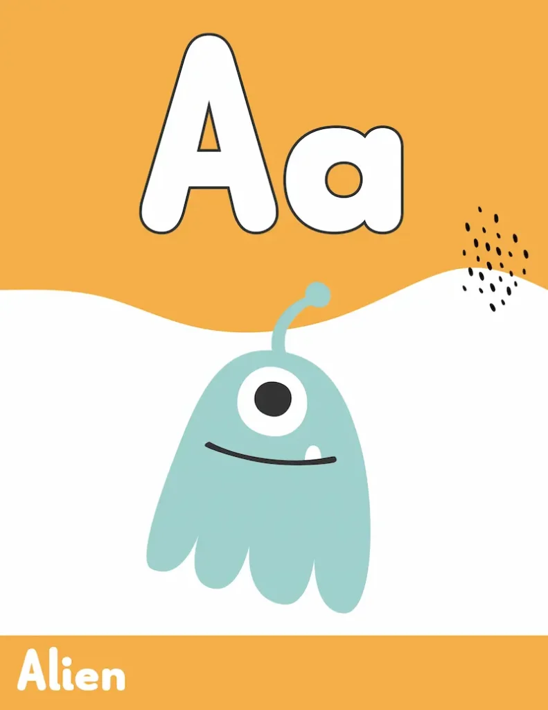 Colorful classroom poster alphabet letter "A"
