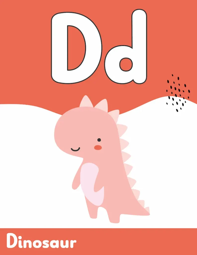 Colorful classroom poster alphabet letter "D"