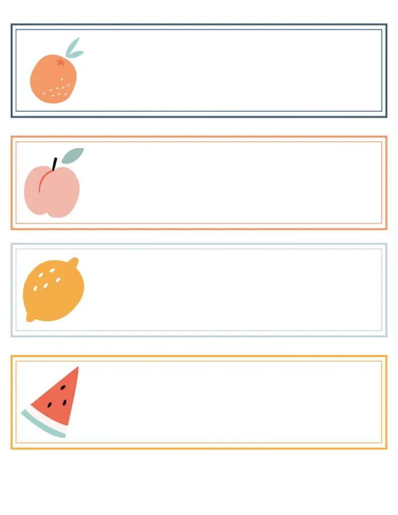 Colorful classroom poster name tags.