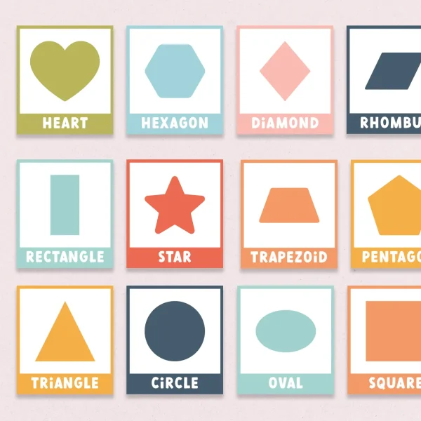 Berry Class Bundle square 4 Berry classroom decor bundle - shape cards.