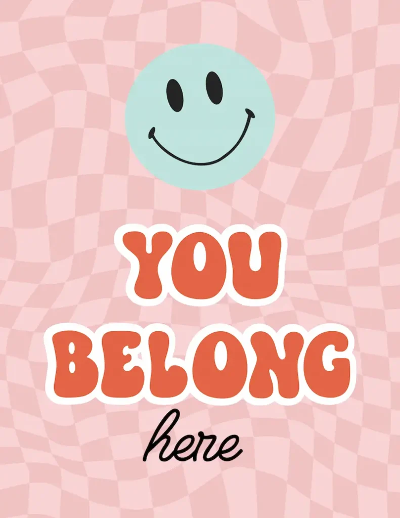 Groovy classroom decor poster you belong here