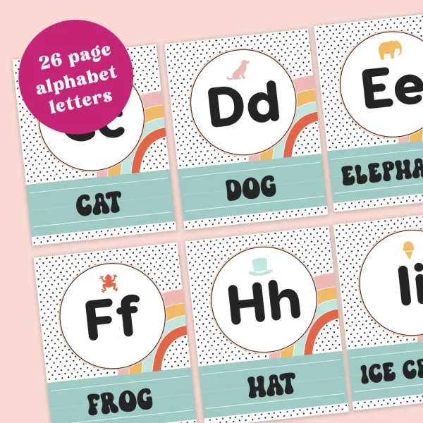 Groovy Class Bundle Alphabet Printable Groovy classroom alphabet posters