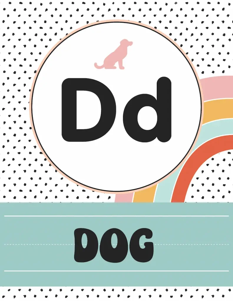 Groovy alphabet poster letter "D"