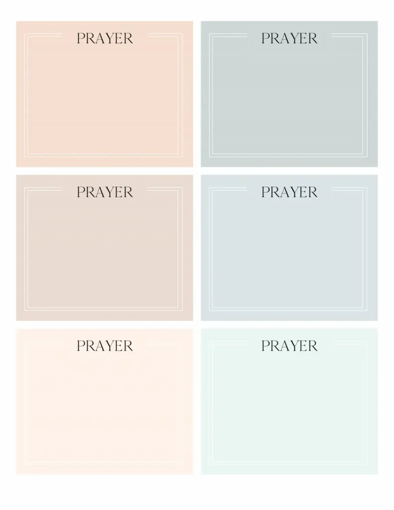 Prayer lists for printable prayer board.
