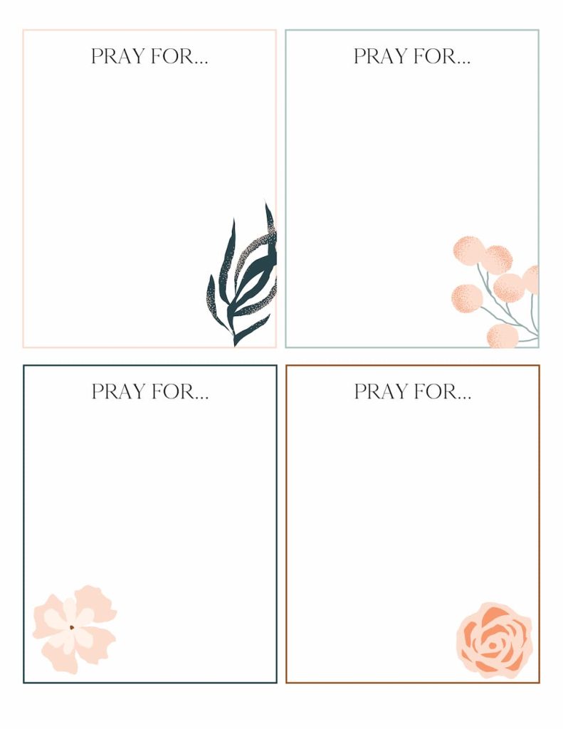 Pray for sheets for printable prayer board.