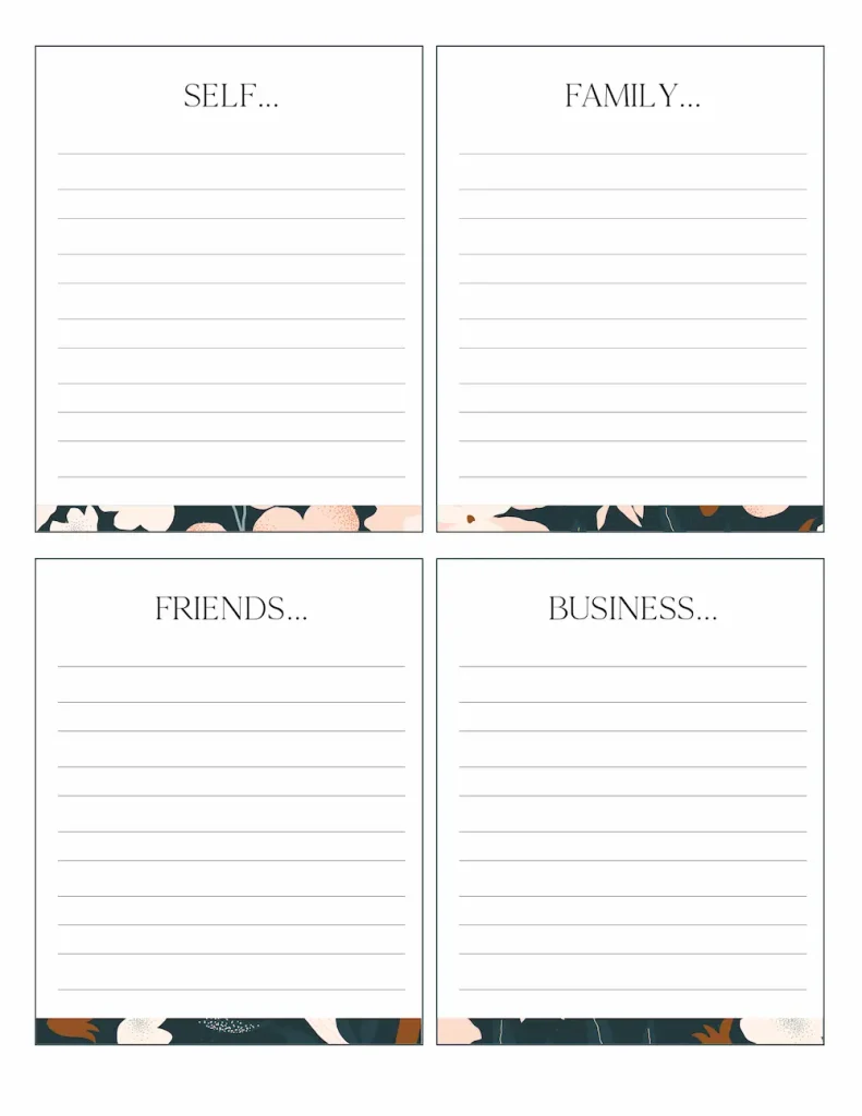 Prayer list for printable prayer board.