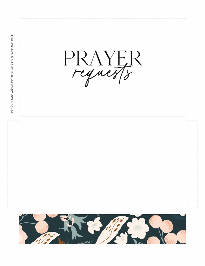 Prayer request envelope for printable prayer board.