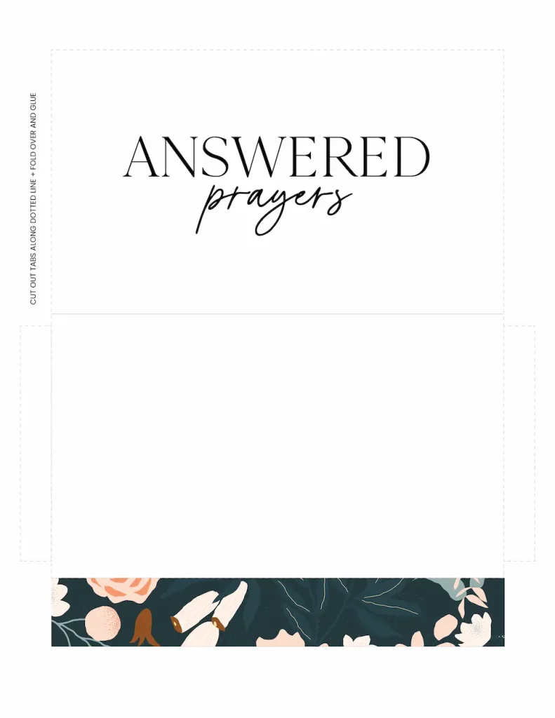 Answered prayers envelope for printable prayer board.