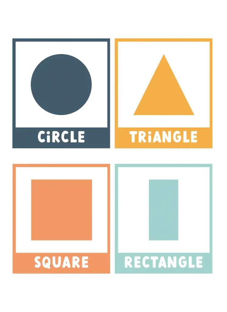 Colorful classroom poster shapes.