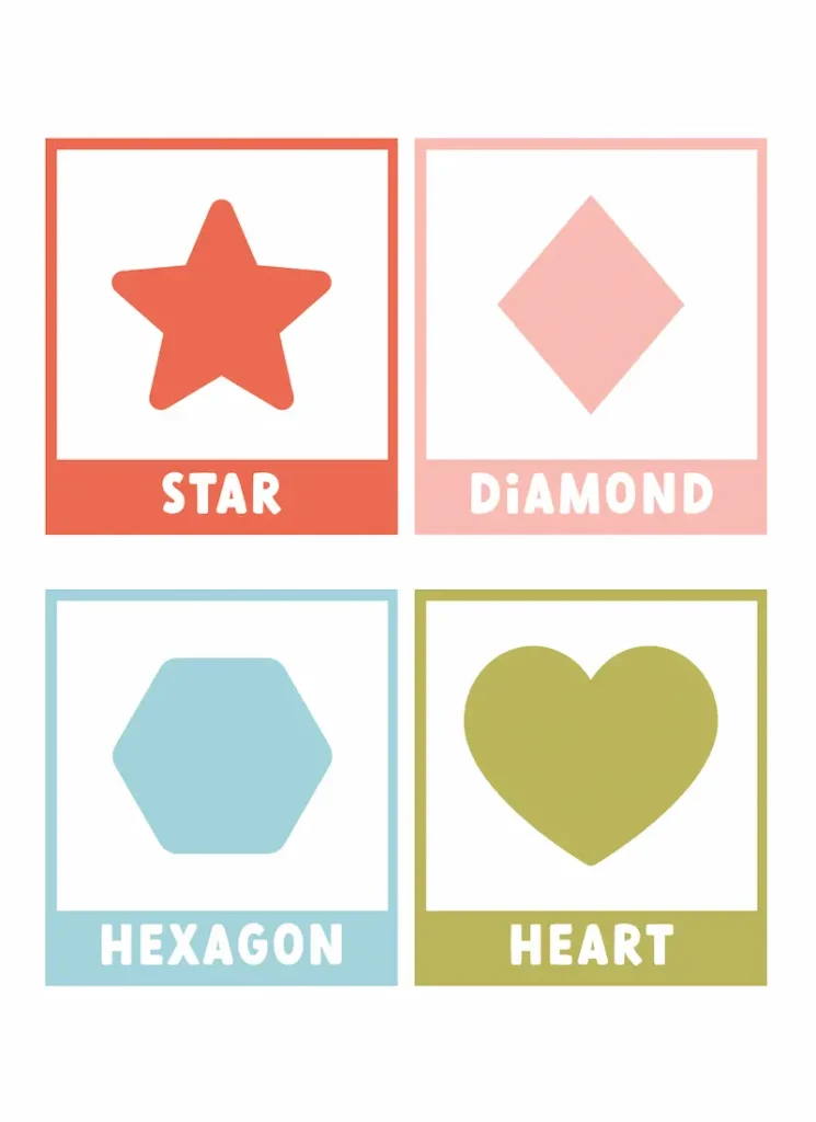 Colorful classroom poster shapes.