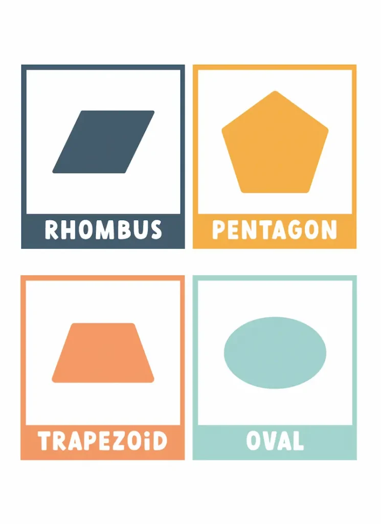Colorful classroom poster shapes.